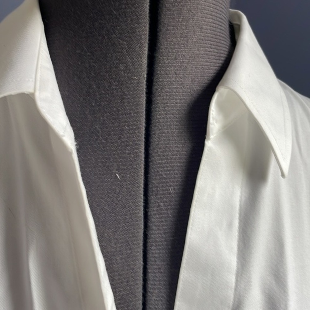 Foxcroft top size 0P white non-iron three-quarter length sleeve dress sh… - Picture 3 of 5